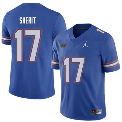 Men's Florida Gators #17 Jordan Sherit NCAA Jordan Brand Royal Authentic Stitched College Football Jersey EQF1862ND